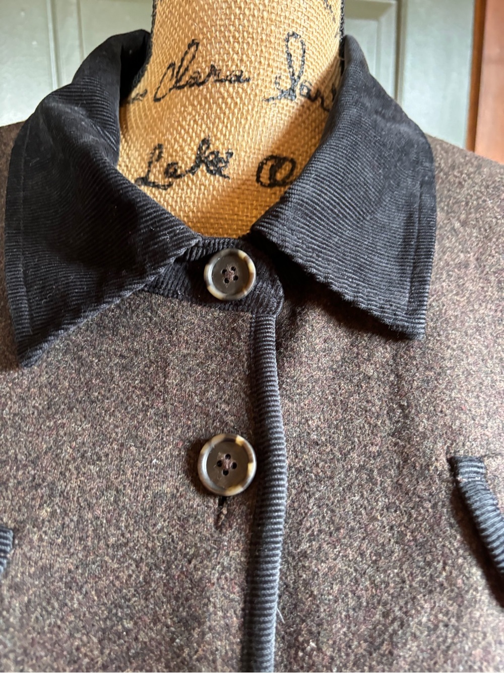 J. Crew Brown Wool-Blend Button Jacket with Brown corduroy trim. Fall,winter - Picture 5 of 12